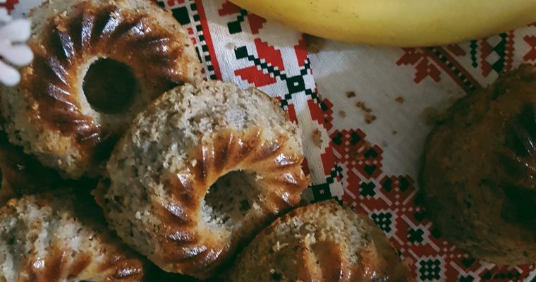 Briose cu banana si migdale fara gluten, zahar si lactoza