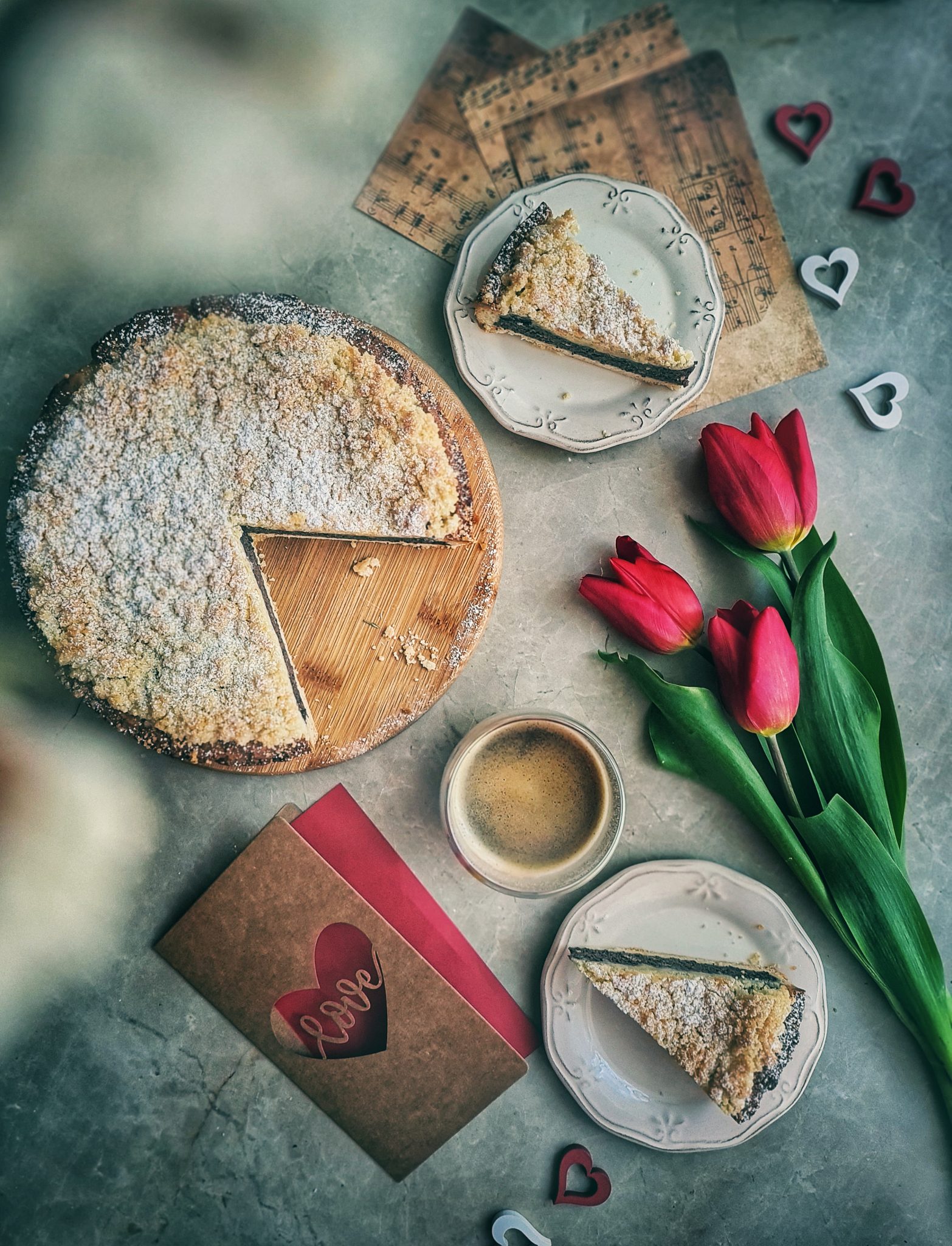 Mohnkuchen,  prajitura cu mac si crema de branza