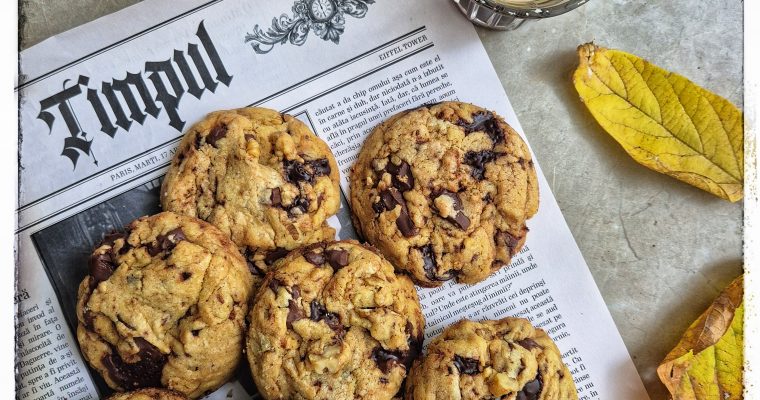 Cookies cu ciocolata, nuca si beurre noisette