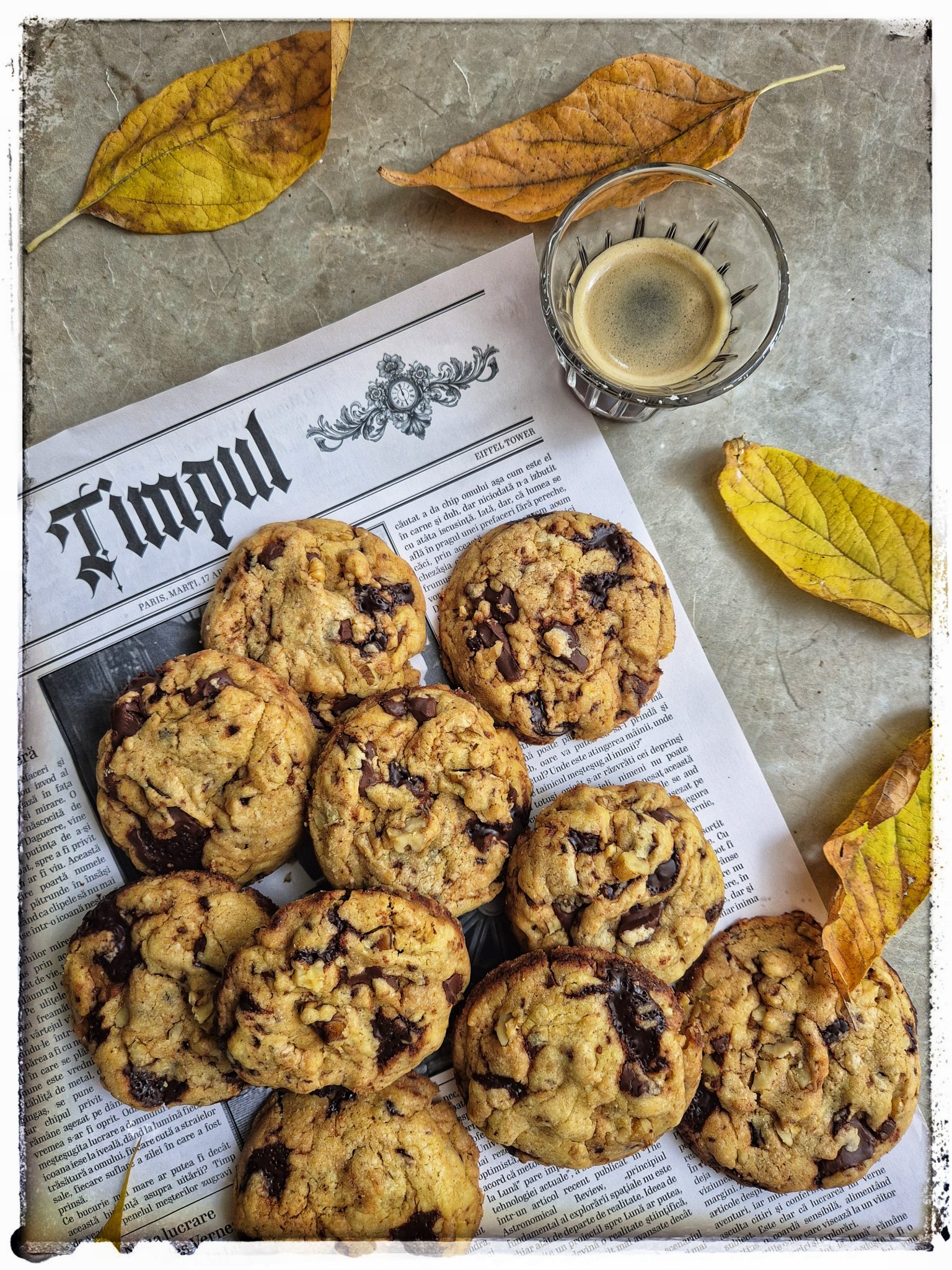 Cookies cu ciocolata, nuca si beurre noisette